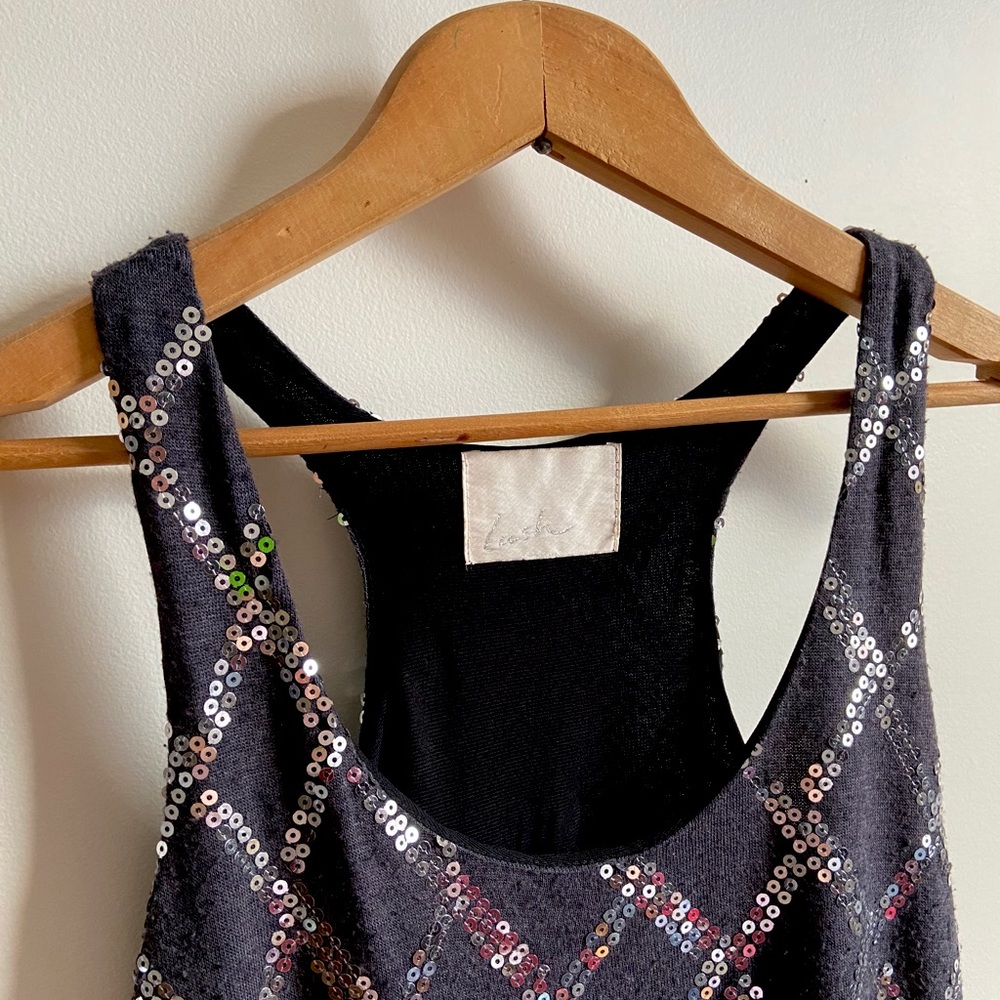 Lush sequinned knit mini-dress